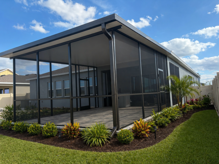 Composite roof with screen room